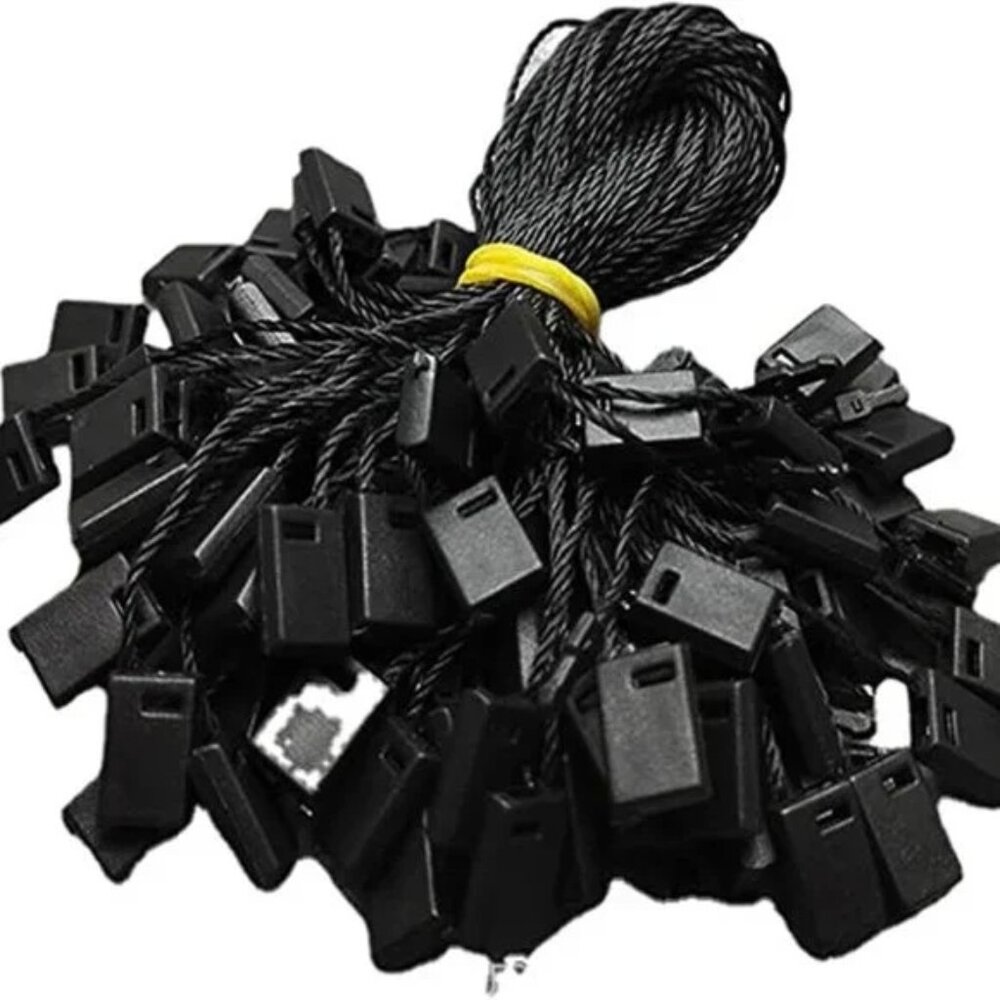 100 PCS Hang Tag String Snap Lock Pin Loop Fastener Hook Ties